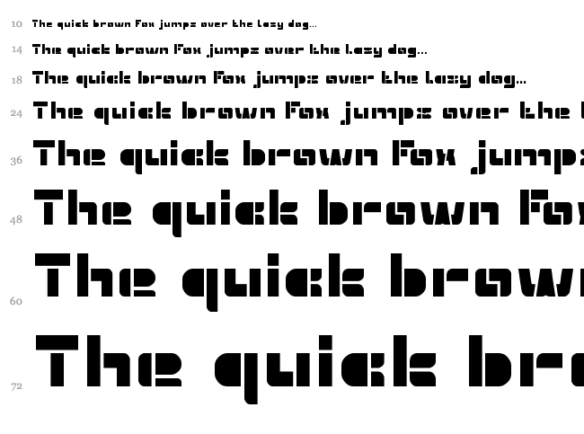 Extra Machine font waterfall